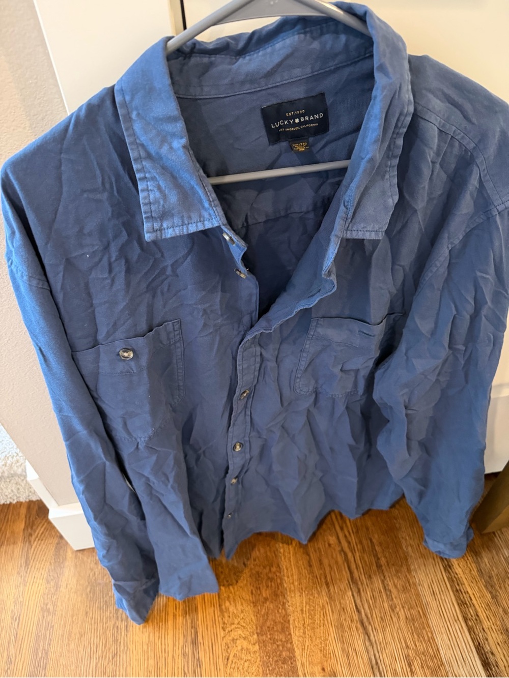 Lucky Brand Navy Blue Button-Front Shirt